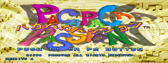 Paca Paca Passion (Japan, PPP1+VER.A2) Title Screen